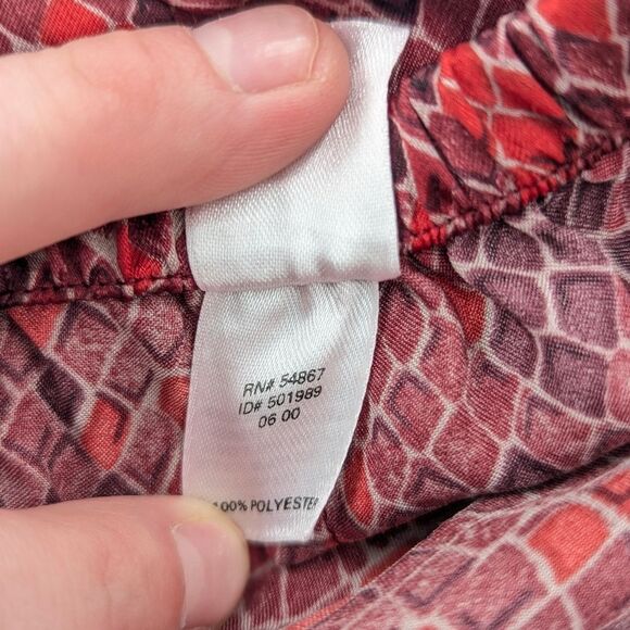 Victoria’s Secret Vintage Red Snake Print Silky Pajamas Sleep Set Size Medium - Picture 10 of 11